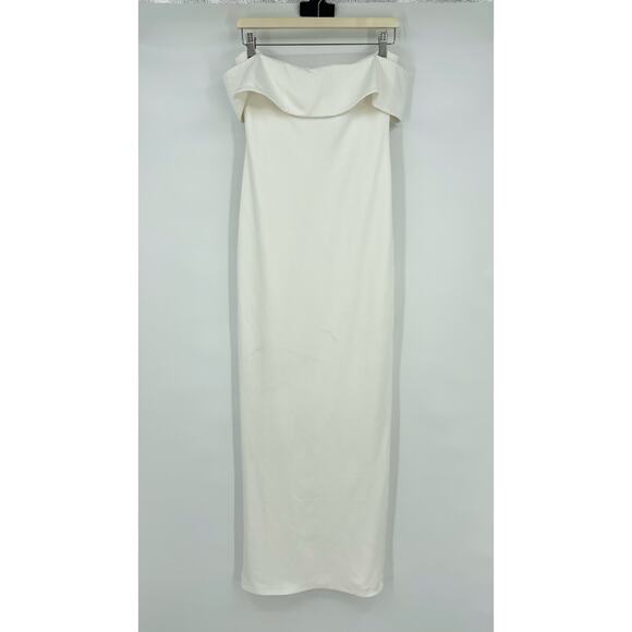 Lovers and Friends | Galleria Gown in White Off Shoulder Ponte Maxi Dress M - Picture 3 of 16